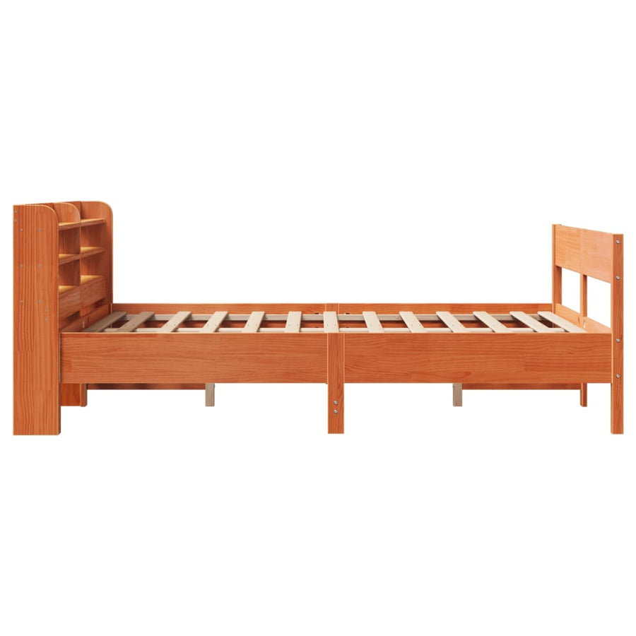 Bedframe zonder matras massief grenenhout wasbruin 150x200 cm