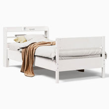 Bedframe zonder matras massief grenenhout wit 90x200 cm