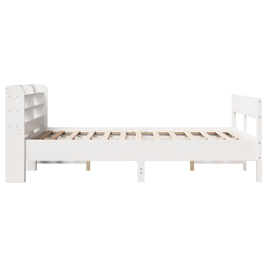 Bedframe zonder matras massief grenenhout wit 140x190 cm