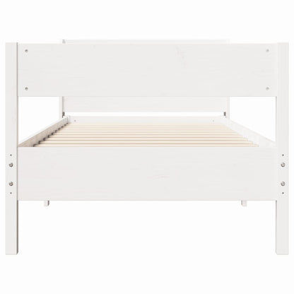 Bedframe zonder matras massief grenenhout wit 90x190 cm