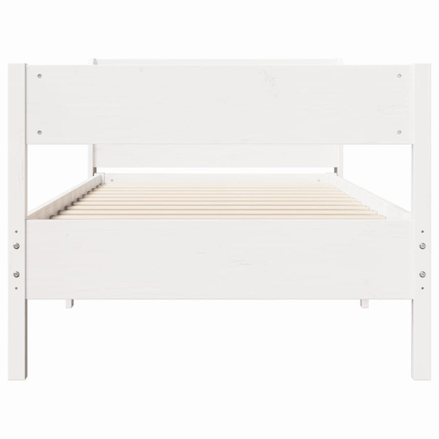 Bedframe zonder matras massief grenenhout wit 90x190 cm