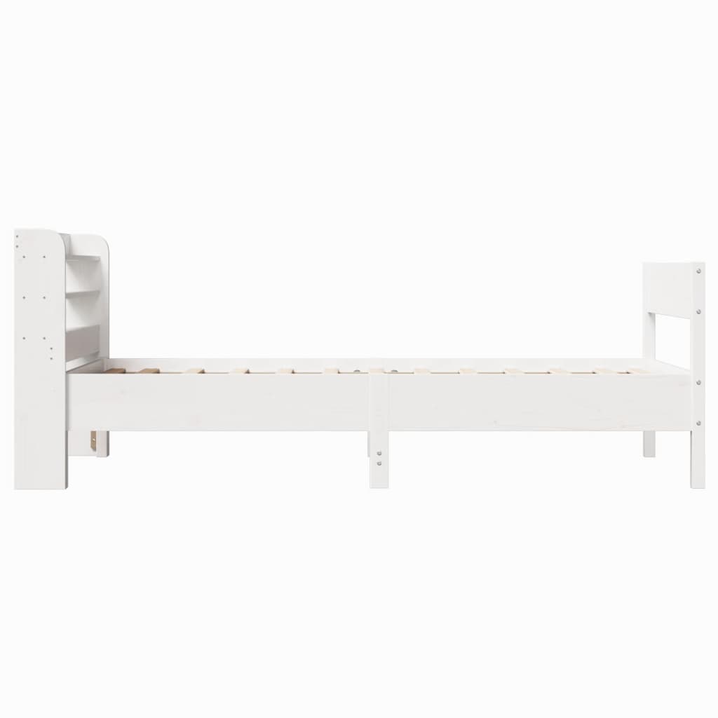 Bedframe zonder matras massief grenenhout wit 90x190 cm