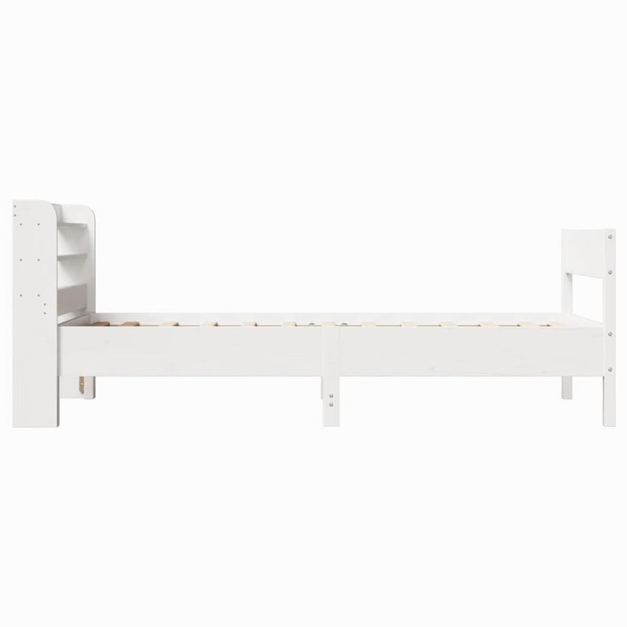 Bedframe zonder matras massief grenenhout wit 90x190 cm