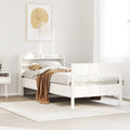 Bedframe zonder matras massief grenenhout wit 90x190 cm