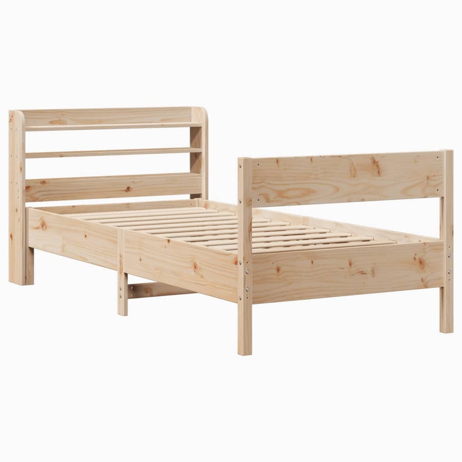 Bedframe zonder matras massief grenenhout 75x190 cm