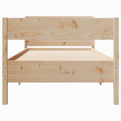 Bedframe zonder matras massief grenenhout 75x190 cm