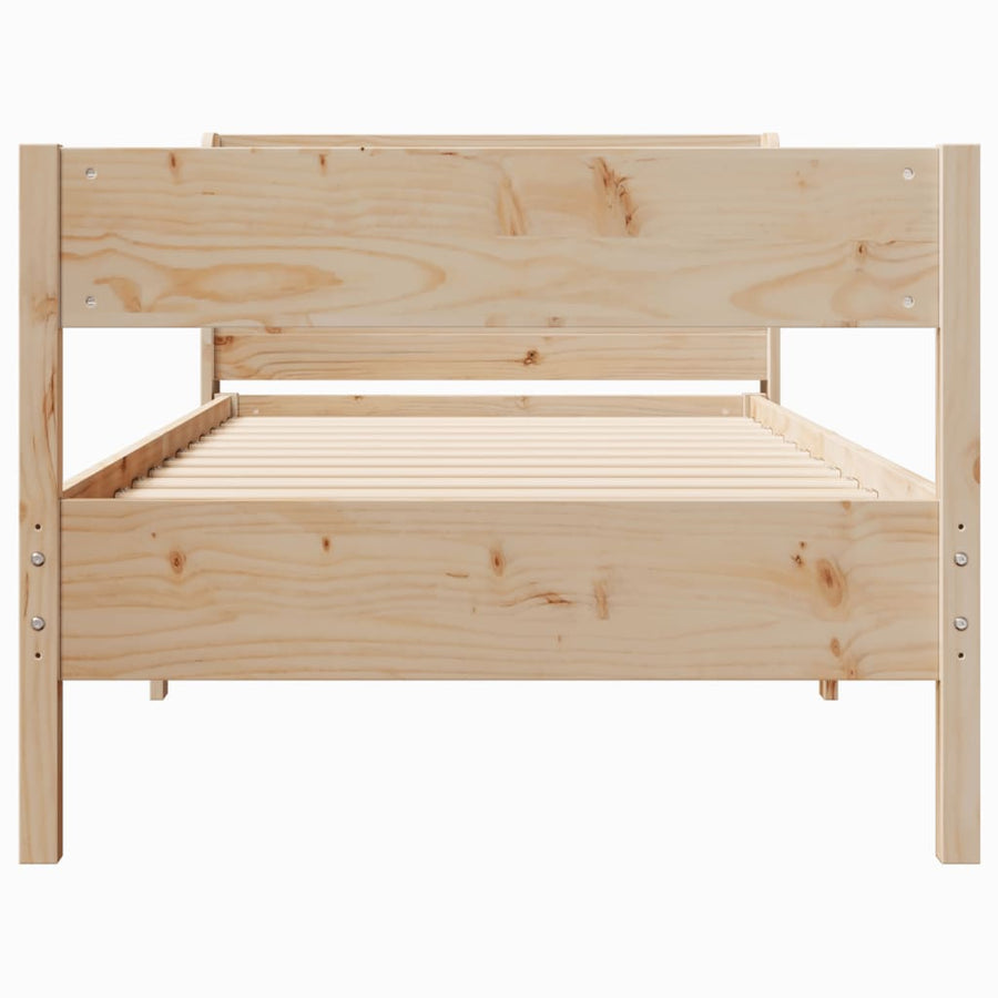 Bedframe zonder matras massief grenenhout 75x190 cm