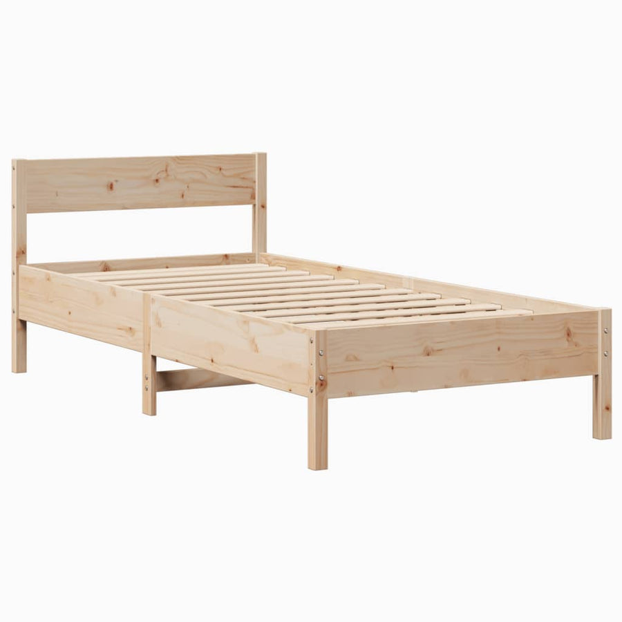 Bedframe zonder matras massief grenenhout 75x190 cm
