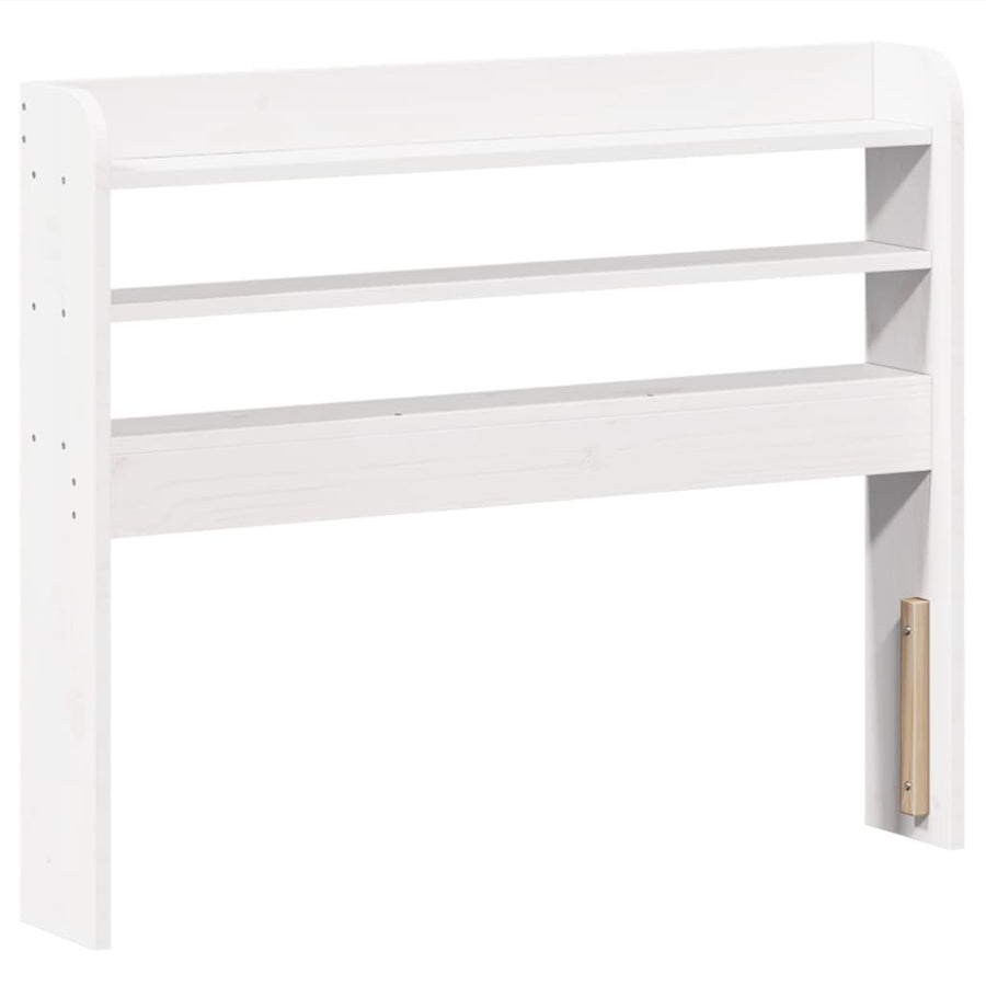 Bedframe zonder matras massief grenenhout wit 75x190 cm
