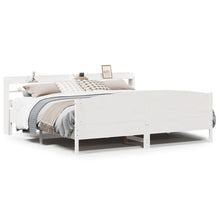 Bedframe zonder matras massief grenenhout wit 200x200 cm