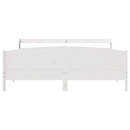Bedframe zonder matras massief grenenhout wit 200x200 cm