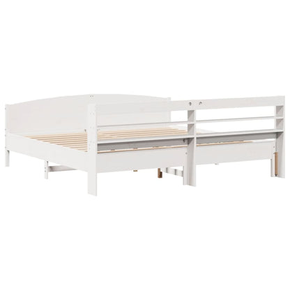 Bedframe zonder matras massief grenenhout wit 200x200 cm