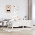 Bedframe massief grenenhout wit 200x200 cm