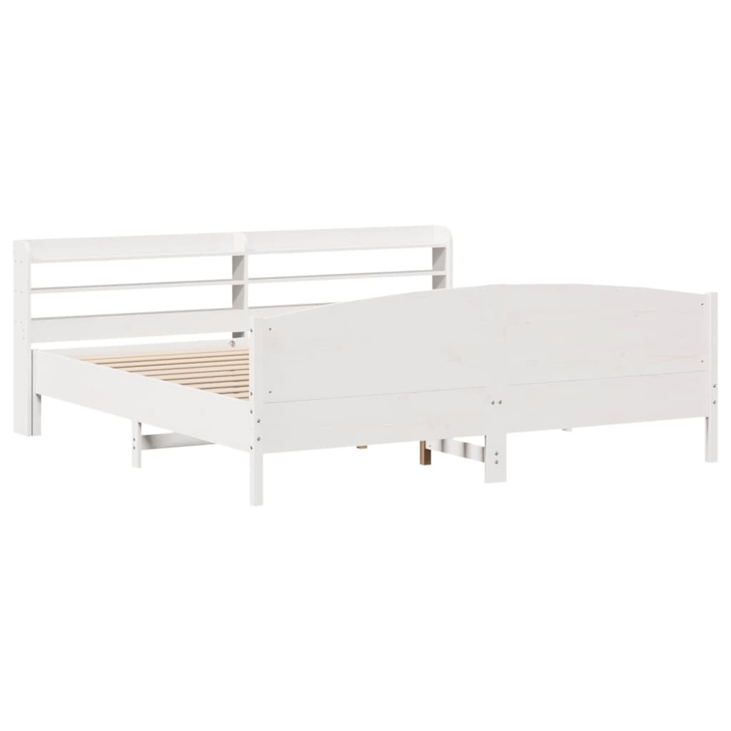 Bedframe zonder matras massief grenenhout wit 180x200 cm