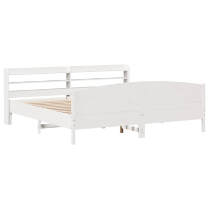 Bedframe zonder matras massief grenenhout wit 180x200 cm