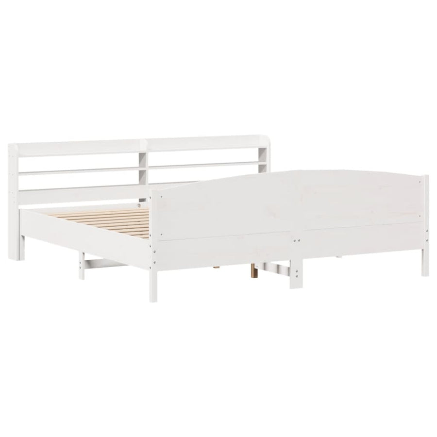 Bedframe zonder matras massief grenenhout wit 180x200 cm