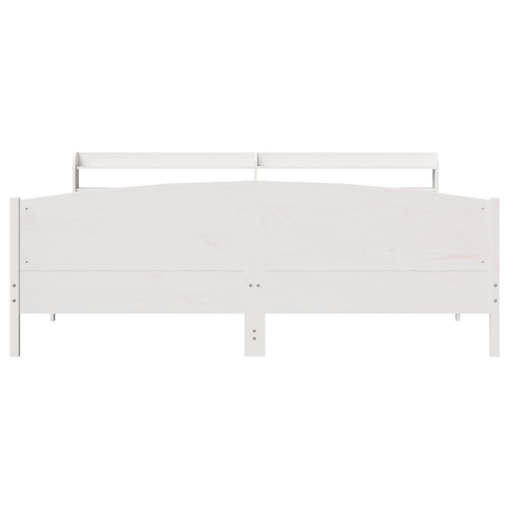 Bedframe zonder matras massief grenenhout wit 180x200 cm