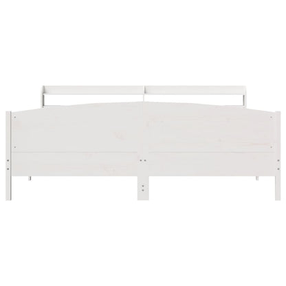 Bedframe zonder matras massief grenenhout wit 180x200 cm