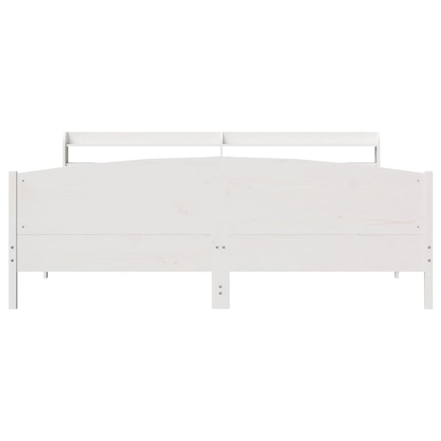 Bedframe zonder matras massief grenenhout wit 180x200 cm