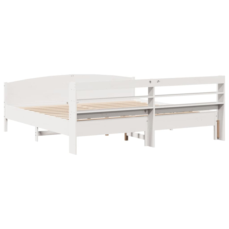Bedframe zonder matras massief grenenhout wit 180x200 cm