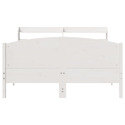 Bedframe zonder matras massief grenenhout wit 160x200 cm