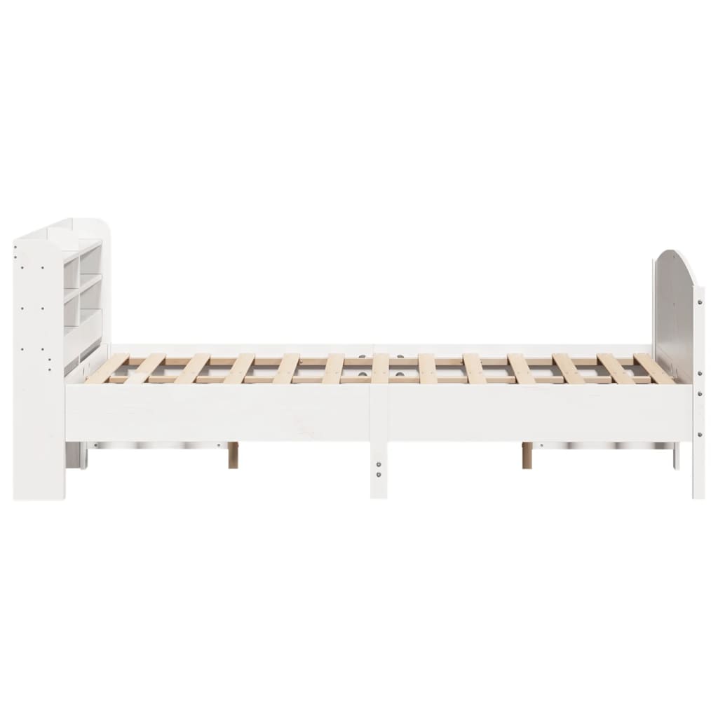 Bedframe zonder matras massief grenenhout wit 160x200 cm