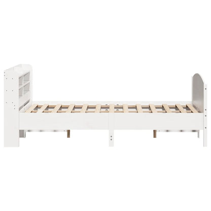 Bedframe zonder matras massief grenenhout wit 160x200 cm