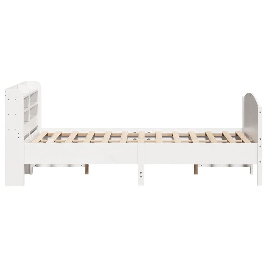 Bedframe zonder matras massief grenenhout wit 160x200 cm
