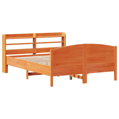 Bedframe zonder matras massief grenenhout wasbruin 160x200 cm