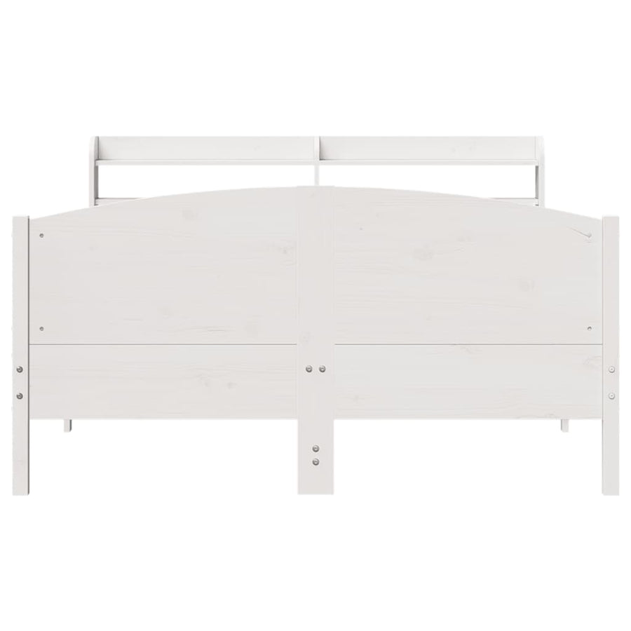 Bedframe zonder matras massief grenenhout wit 140x200 cm