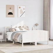 Bed frame without mattress solid pine white 140x200 cm