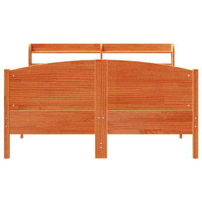 Bedframe zonder matras massief grenenhout wasbruin 120x200 cm