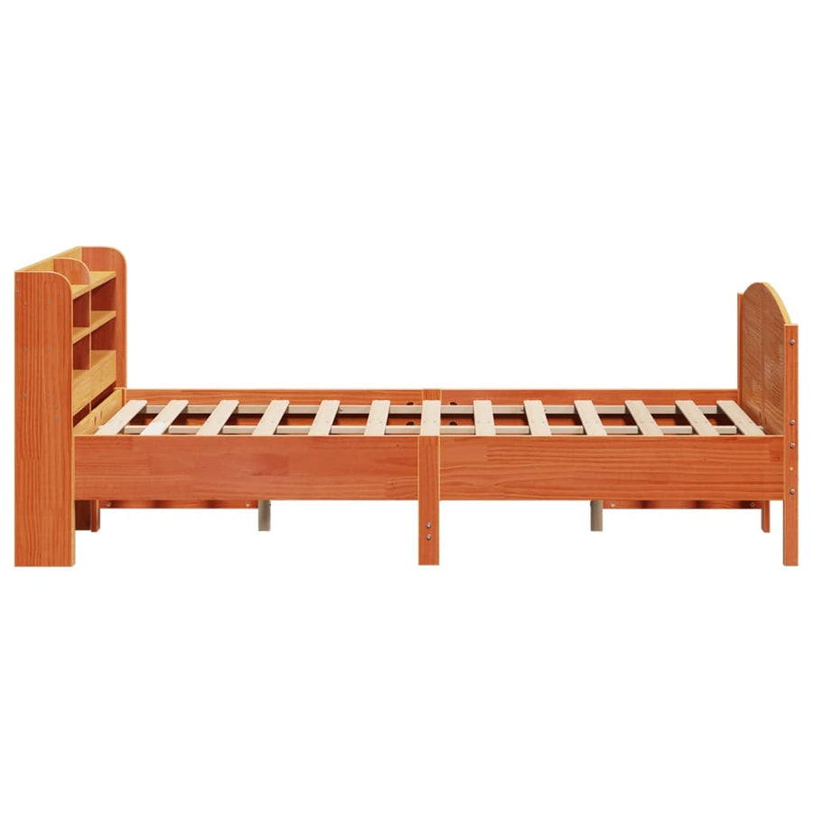 Bedframe zonder matras massief grenenhout wasbruin 120x200 cm