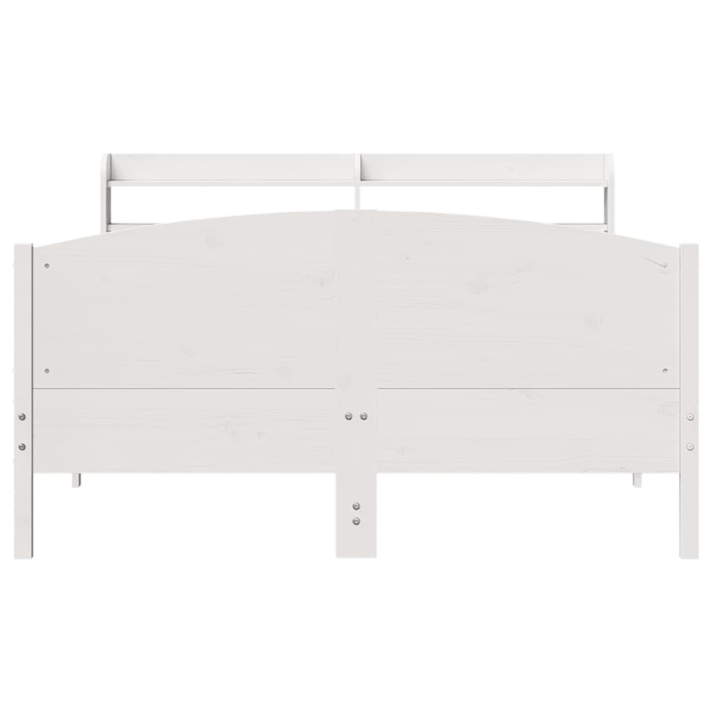 Bedframe zonder matras massief grenenhout wit 140x190 cm