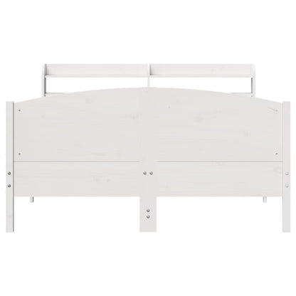 Bedframe zonder matras massief grenenhout wit 140x190 cm