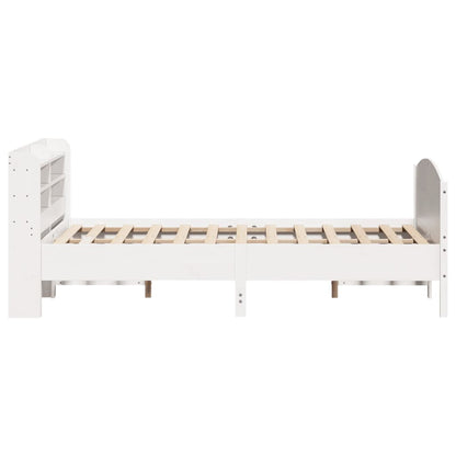 Bedframe zonder matras massief grenenhout wit 140x190 cm