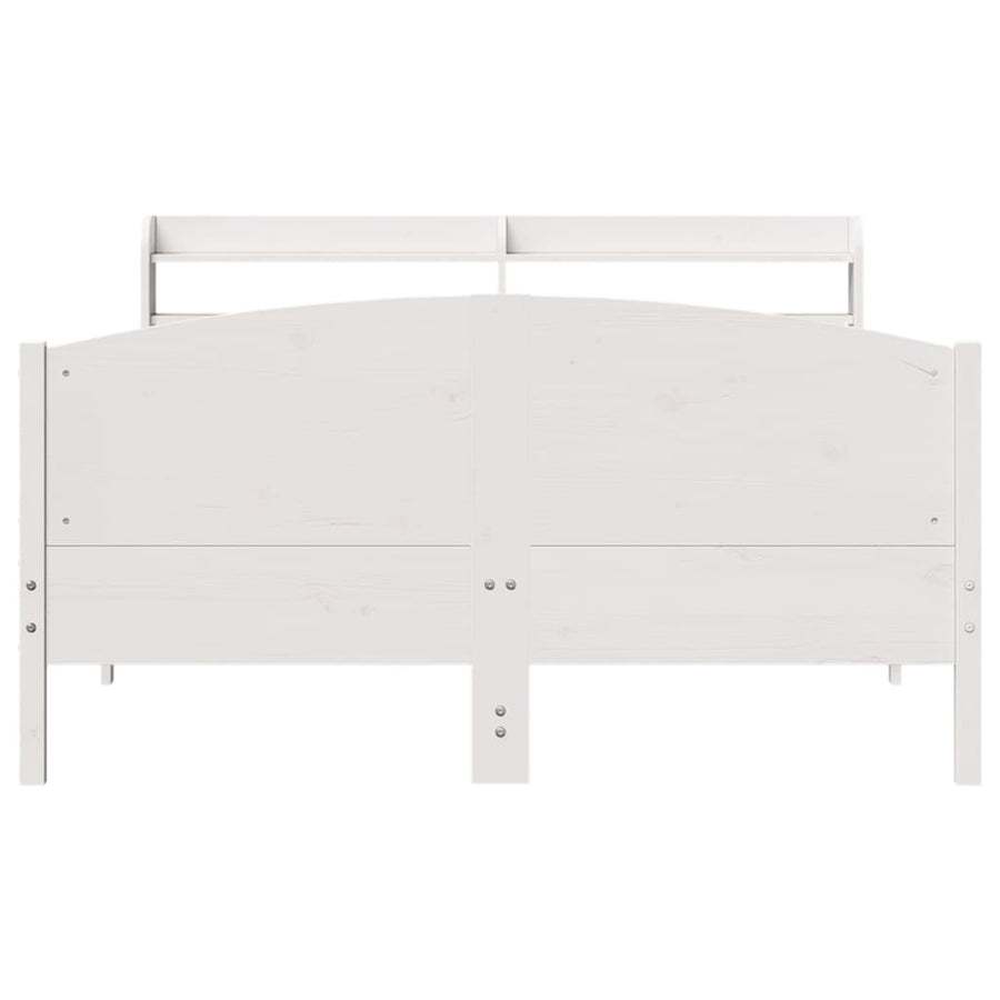 Bedframe zonder matras massief grenenhout wit 135x190 cm