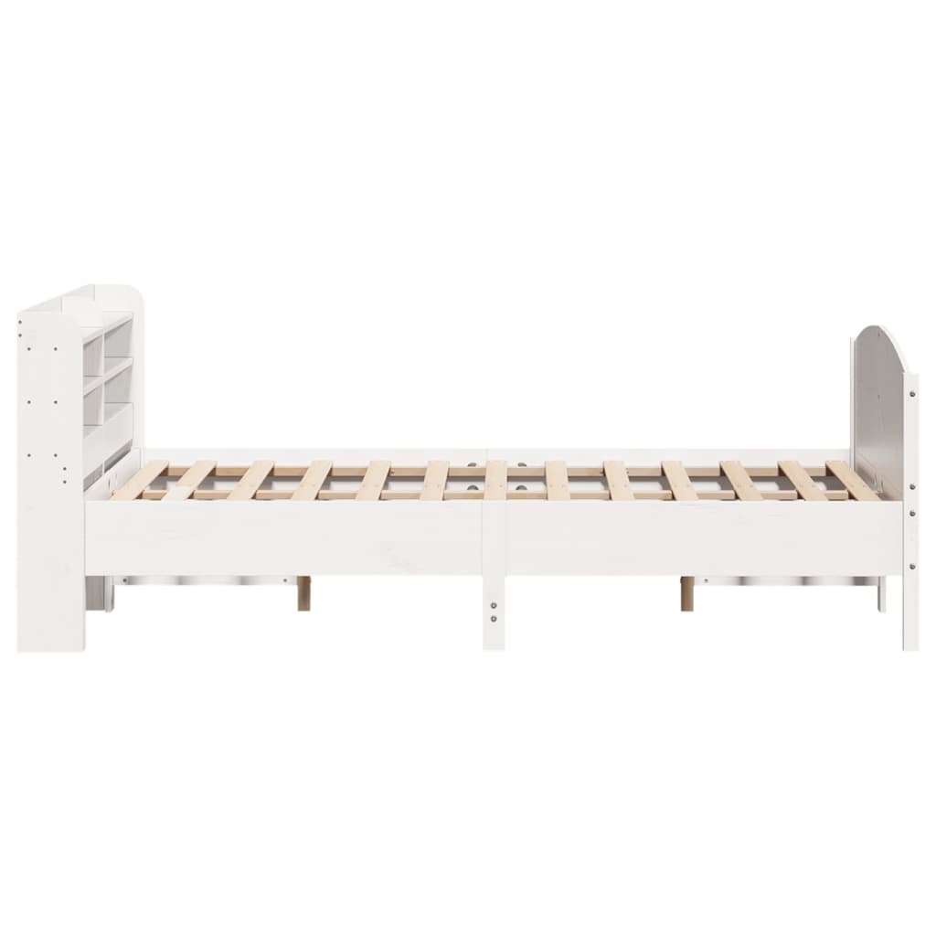 Bedframe zonder matras massief grenenhout wit 135x190 cm