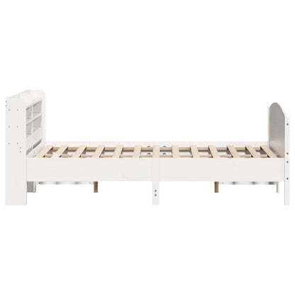 Bedframe zonder matras massief grenenhout wit 135x190 cm