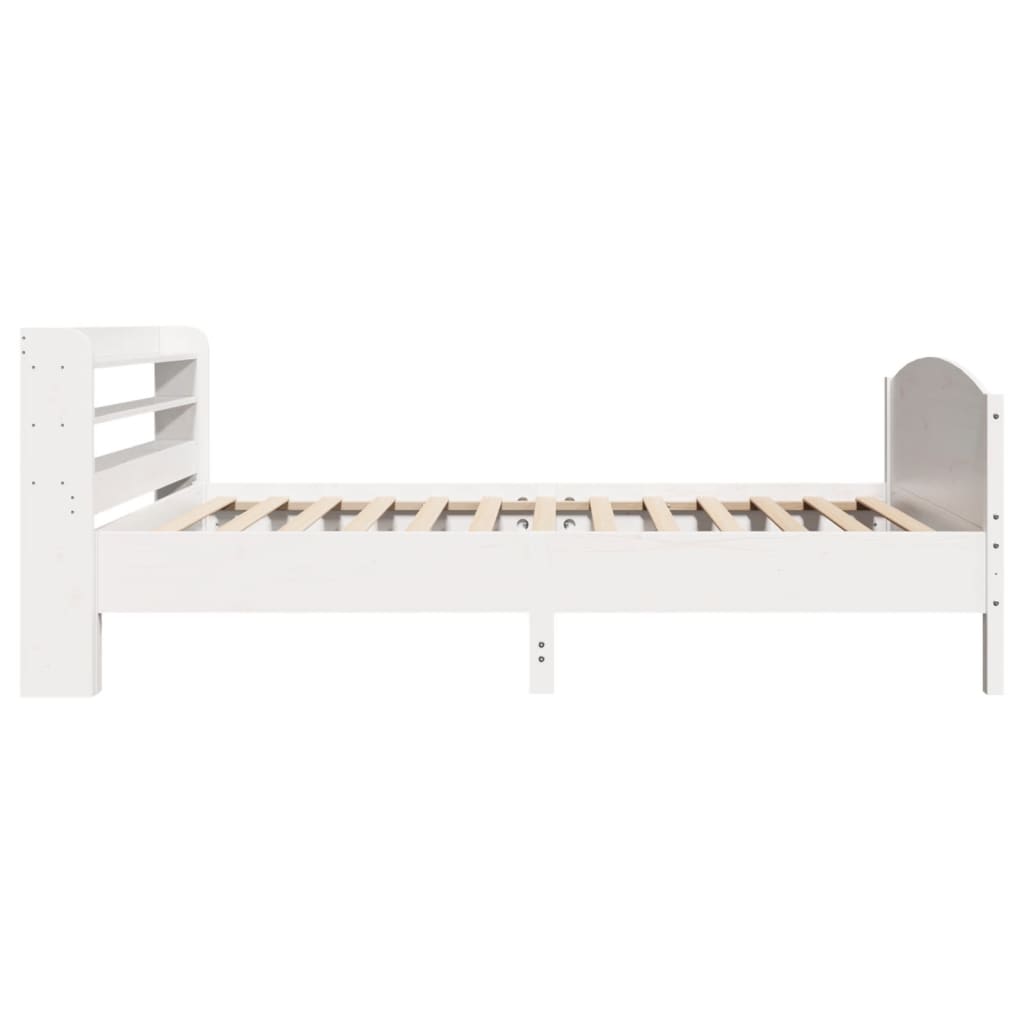 Bedframe zonder matras massief grenenhout wit 140x200 cm