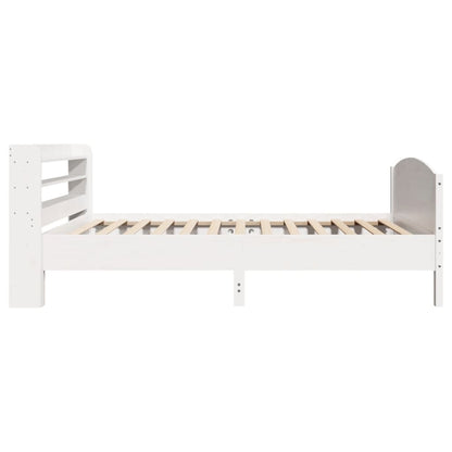 Bedframe zonder matras massief grenenhout wit 140x200 cm