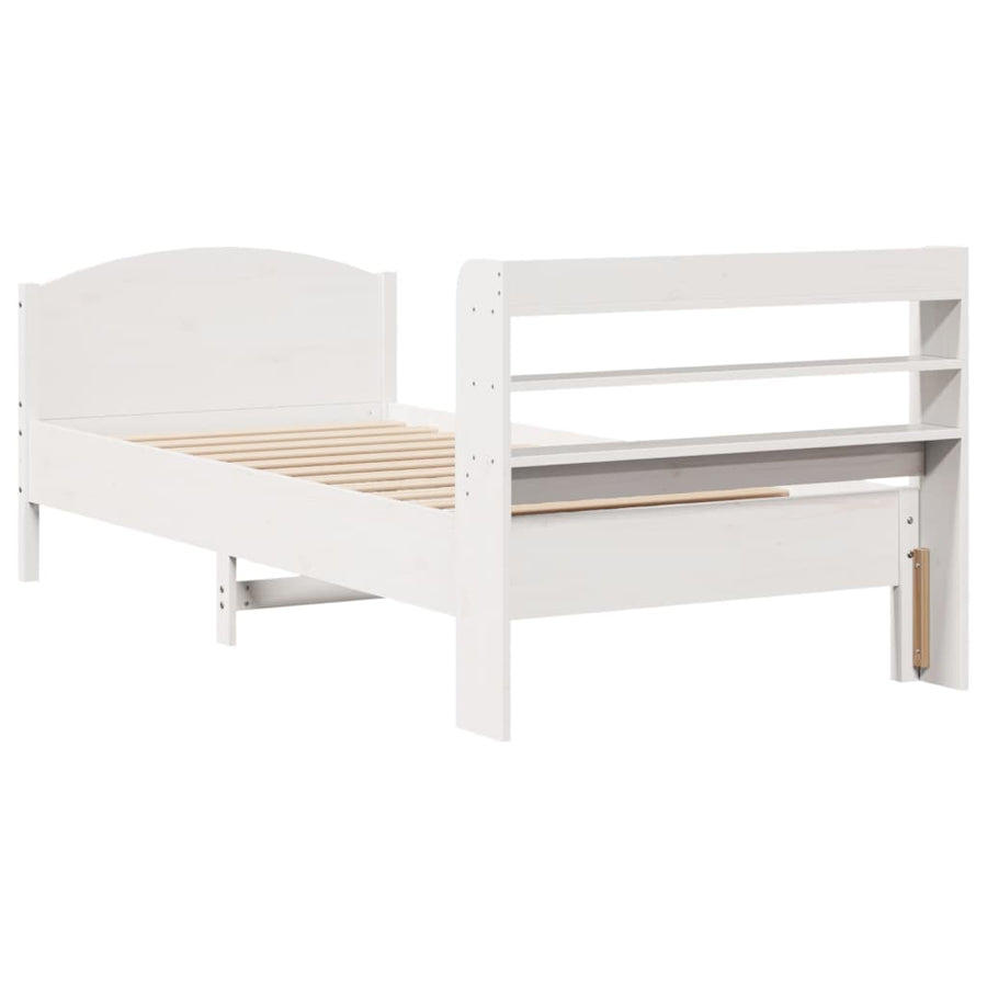 Bedframe zonder matras massief grenenhout wit 140x200 cm