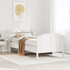 Bed frame without mattress solid pine white 140x200 cm