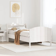 Bed frame without mattress solid pine white 140x200 cm