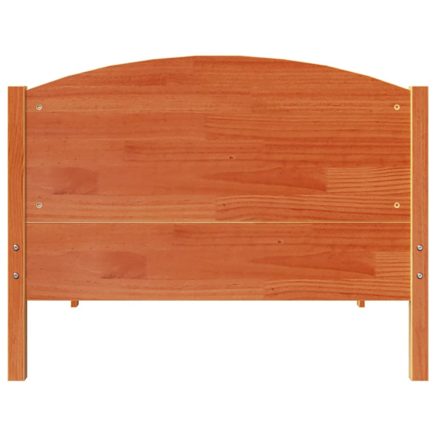 Bedframe zonder matras massief grenenhout wasbruin 100x200 cm