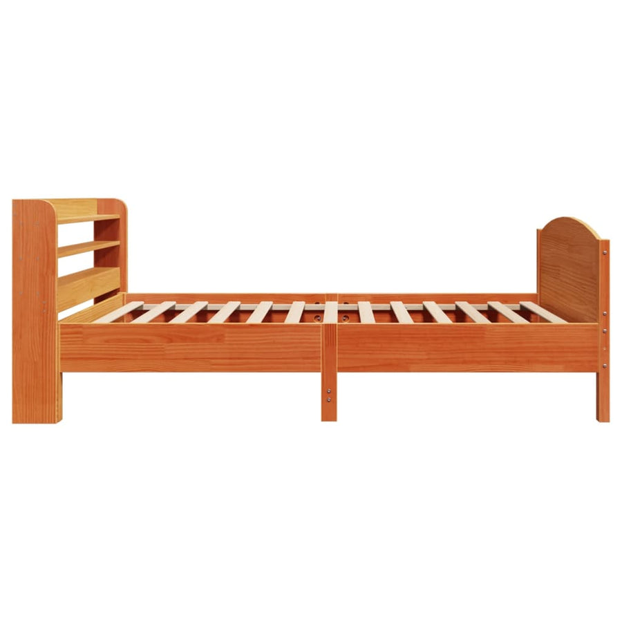 Bedframe zonder matras massief grenenhout wasbruin 100x200 cm