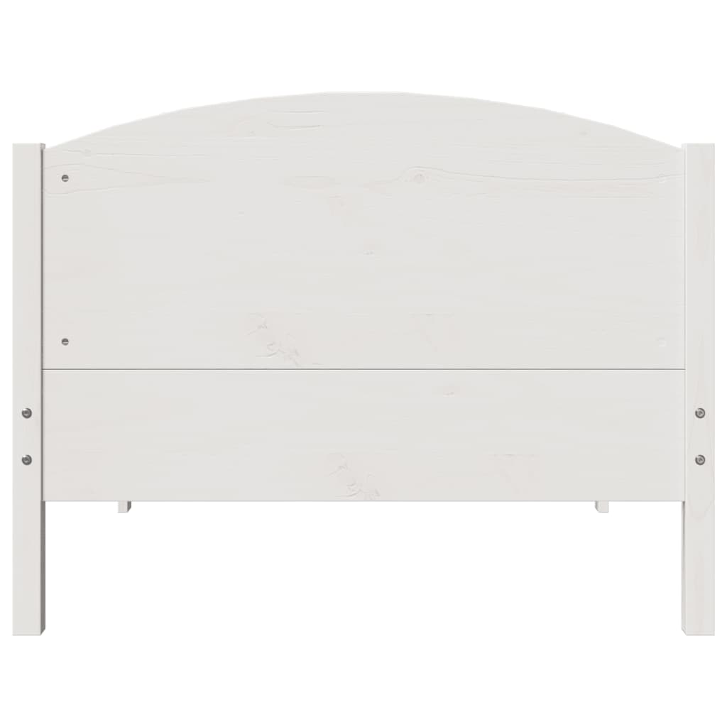 Bedframe zonder matras massief grenenhout wit 75x190 cm