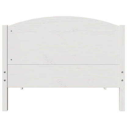 Bedframe zonder matras massief grenenhout wit 75x190 cm