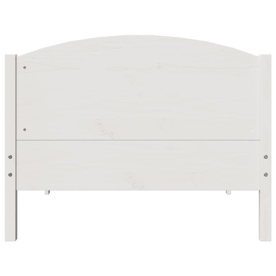 Bedframe zonder matras massief grenenhout wit 75x190 cm