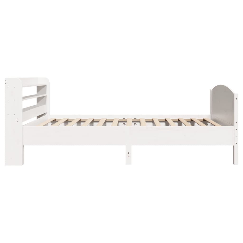 Bedframe zonder matras massief grenenhout wit 75x190 cm
